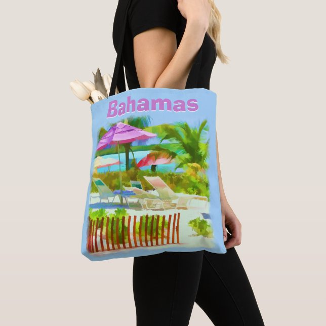 Tropical Caribbean Island Beach Scene - Painterly Tasche (Von Nahem)