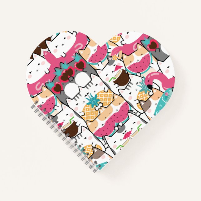 Tropical Cats Spiral Notebook Notizbuch (Vorderseite)