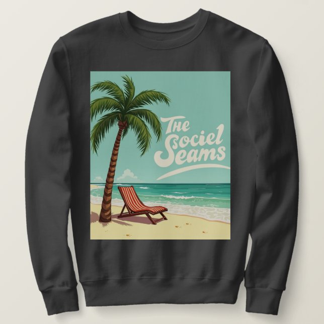 Tropical Chill - Palm Tree & Beach Chair T - Shirt (Design vorne)