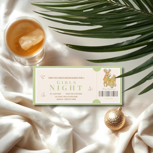 Tropical Christmas Girls Night Voucher Karte (Tropical Christmas Girls Night Voucher Card)