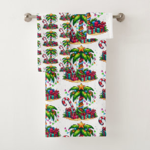 Tropical Christmas Holiday Palm Tree Motif