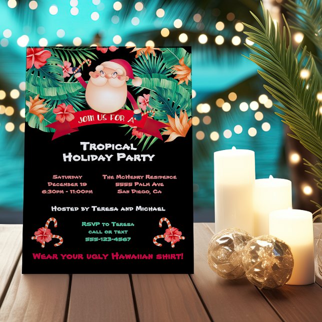 Tropical Christmas Holiday Party Invitation (Créateur téléchargé)