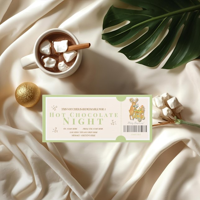 Tropical Christmas Hot Chocolate Voucher Karte (Tropical Christmas Hot Chocolate Voucher Card)