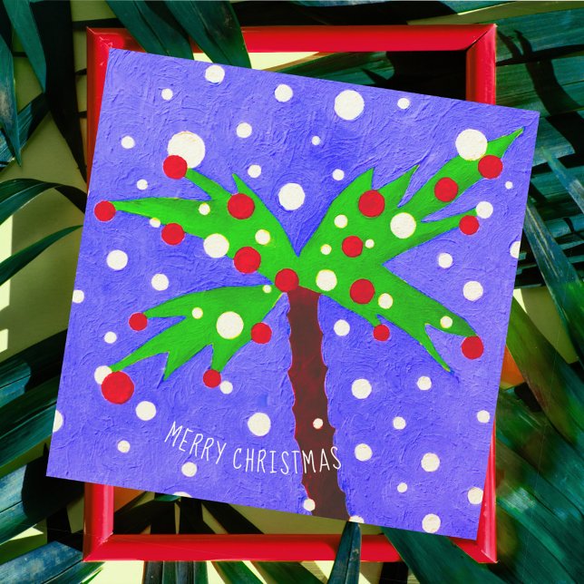Tropical Christmas Palm Tree Merry Christmas Card (Von Creator hochgeladen)