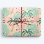 Tropical Christmas Palm Tree Merry XMas Geschenkpapier<br><div class="desc">Tropisches Weihnachtsgeschenk mit dekorierten Palmen und "Merry XMas"-Schrift. Der in diesem Druck verwendete Glitzer wird simuliert,  nicht der echte Glitzer. Originelle Kunstwerke von Marketa Stengl.</div>