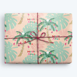Tropical Christmas Palm Tree Merry XMas Geschenkpapier