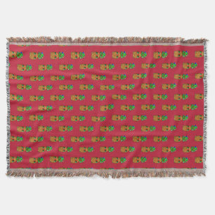 Tropical Christmas Pineapple Warm Xmas on Red Decke