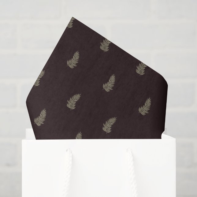 Tropical Christmas Sage Green Black Palm Leaf Seidenpapier (Geschenktüte)