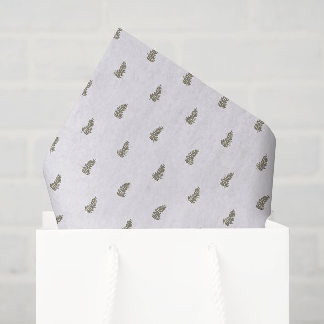 Tropical Christmas Sage Green White Palm Leaf Seidenpapier (Geschenktüte)