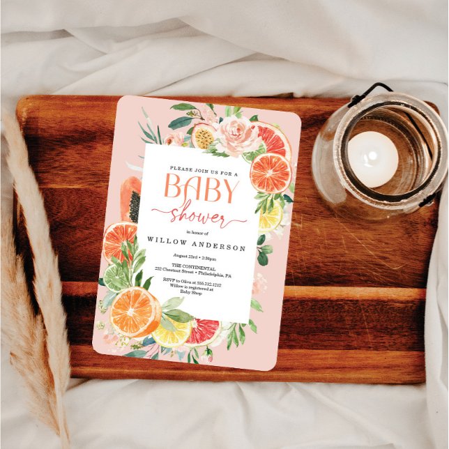 Tropical Citrus Baby Dusche Einladung Lemon (Von Creator hochgeladen)