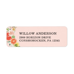 Tropical Citrus Brautparty Mailing Labels