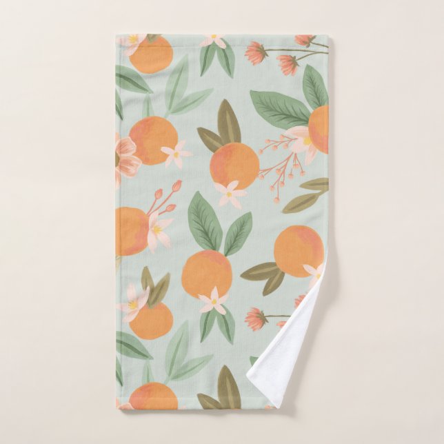 Tropical Citrus Floral Minze Green Handtuch (Handtuch)