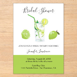 Tropical Citrus Green Lime Bridal Shower Acryleinladungen