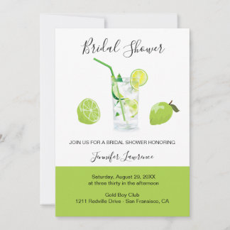 Tropical Citrus Green Lime Bridal Shower  Einladung