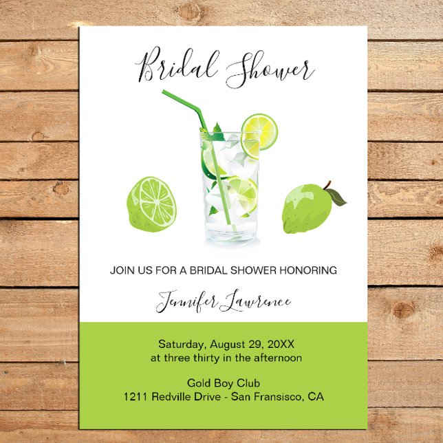 Tropical Citrus Green Lime Bridal Shower  Einladung (Von Creator hochgeladen)
