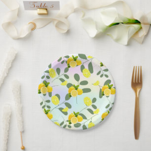 Tropical Citrus Sommer frische Orangenlemon Slice Pappteller