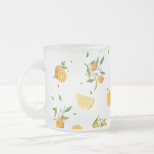 Tropical Citrus SUMMER Orange Lemon Slice Mattglastasse
