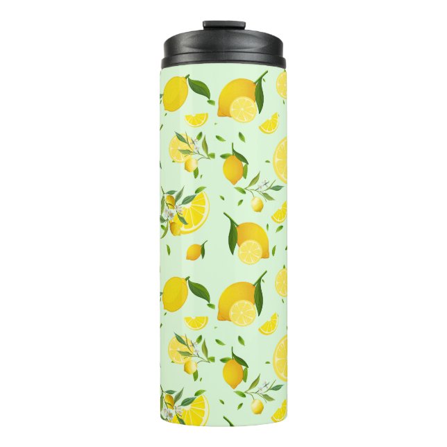 Tropical Citrus SUMMER Orange Lemon Slice Thermosbecher (Vorderseite)