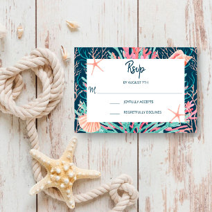 Tropical Coral Reef   Under the Sea Wedding RSVP Karte