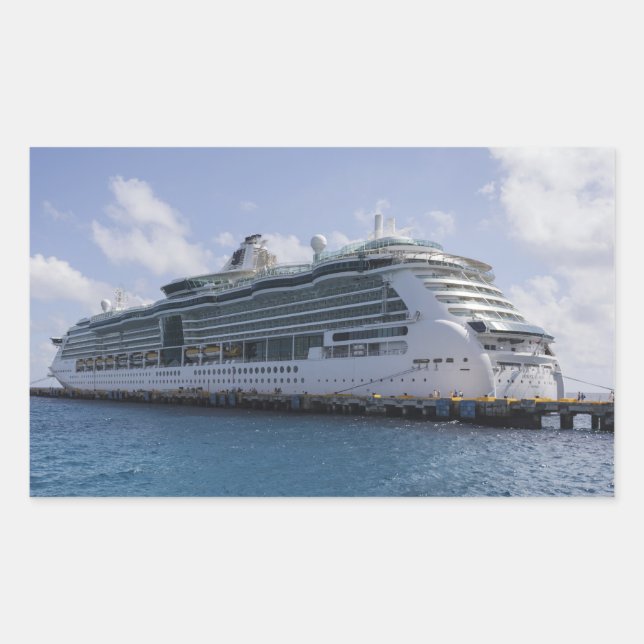 Tropical Cruise Ship Rechteckiger Aufkleber (Vorderseite)