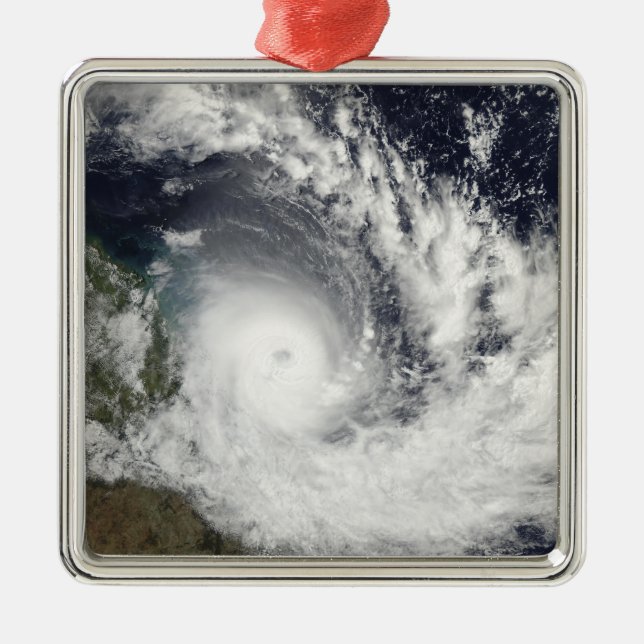 Tropical Cyclone Hamish über Australien Silbernes Ornament (Vorne)
