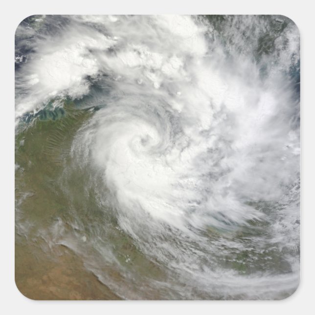 Tropical Cyclone Paul über Australien Quadratischer Aufkleber (Vorderseite)