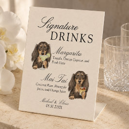Tropical Dachshund Signature Drinks Hochzeitsbar Sockelschild