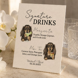 Tropical Dachshund Signature Drinks Hochzeitsbar Sockelschild
