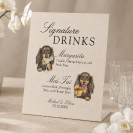 Tropical Dachshund Signature Drinks Hochzeitsbar Sockelschild