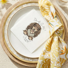 Tropical Dachshund Wedding Drinks On Me Serviette