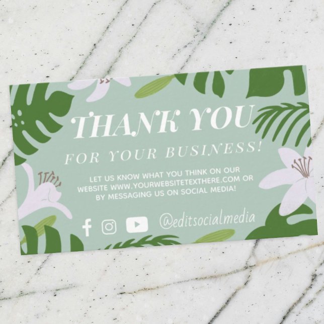 Tropical Danke Business Card Begleitkarte (Von Creator hochgeladen)