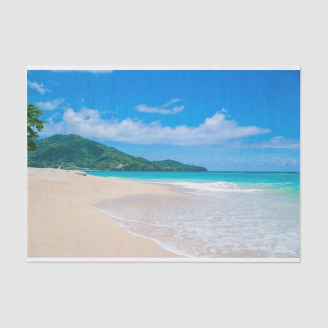 Tropical Destination Landschaftlich Beach Foto Seidenpapier (Vorderseite)