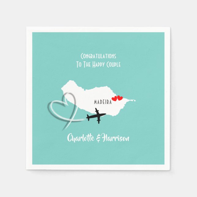 Tropical Destination Madeira Wedding Serviette (Vorderseite)