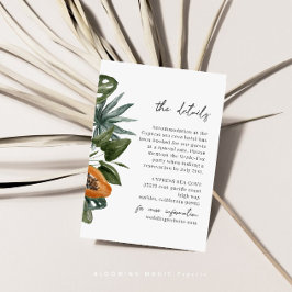 Tropical Destination Wedding Details Begleitkarte