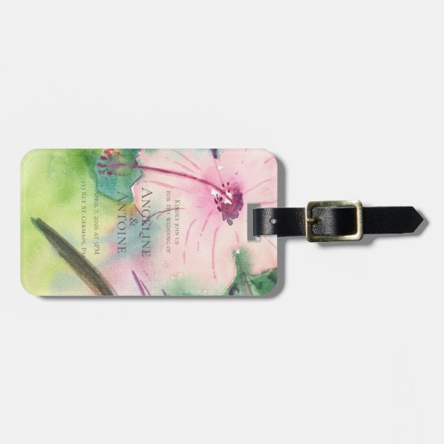 Tropical Destination Wedding  Gepäckanhänger (Vorderseite horizontal)