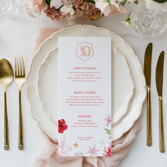 Tropical Destination Wedding Menükarte (Von Creator hochgeladen)