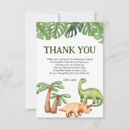 Tropical Dinosaur Boy Baby Dusche Dankeskarte