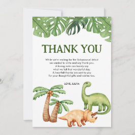 Tropical Dinosaur Boy Baby Dusche Dankeskarte