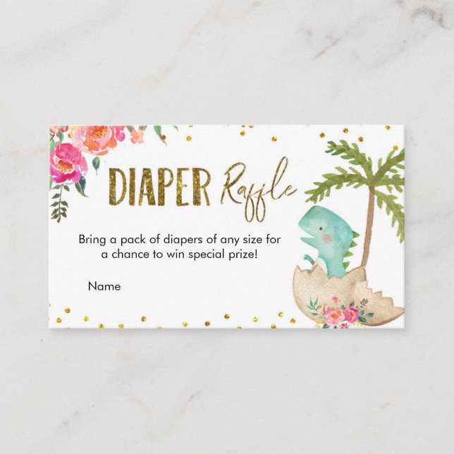 Tropical Dinosaur Diaper Umschließkarte Begleitkarte (Vorderseite)