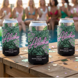 Tropical Disco Junggeselinnen-Abschied Neon Selters Dosenkühler