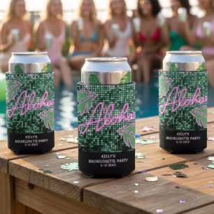 Tropical Disco Junggeselinnen-Abschied Neon Selters Dosenkühler