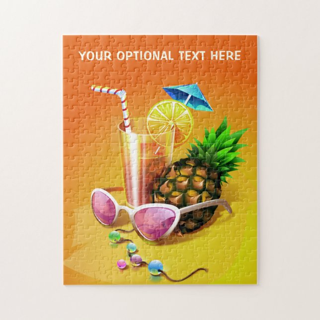 Tropical Drink Custom Text Puzzle (Vertikal)