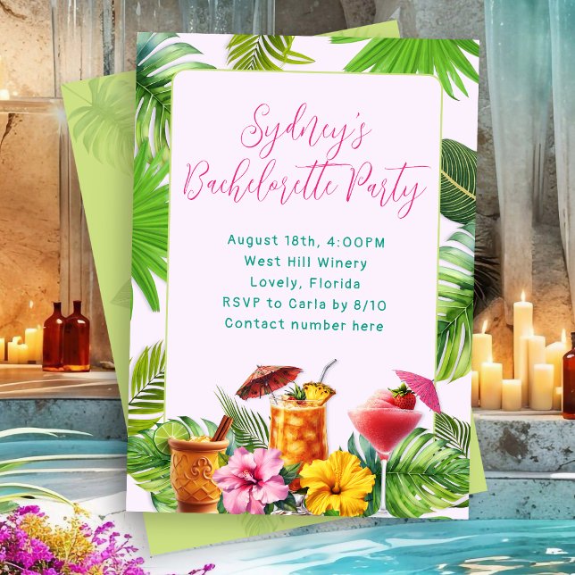 Tropical Drinks Bachelorette Party Einladung (Von Creator hochgeladen)