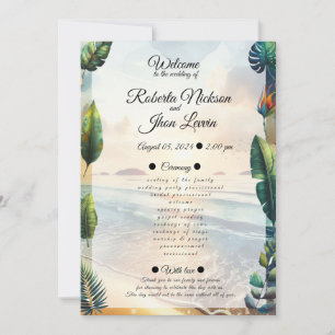 Tropical Elegance Wedding Einladung