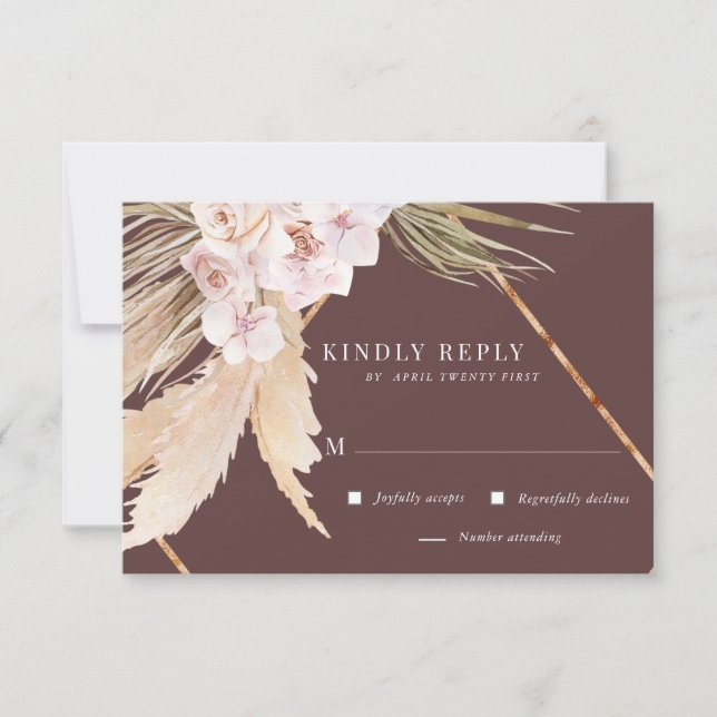 Tropical Elegant Floral RSVP-Karte RSVP Karte (Vorderseite)