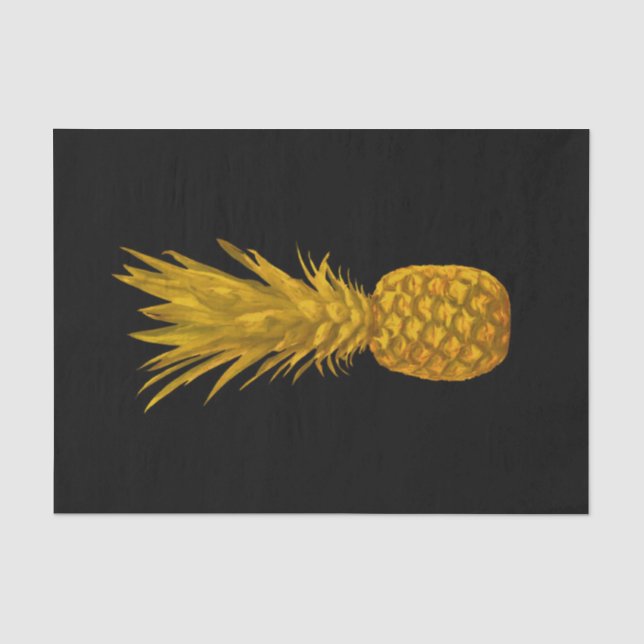 Tropical Elegant Gold Ananas Seidenpapier (Vorderseite)