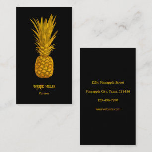 Tropical Elegant Gold Ananas Visitenkarte