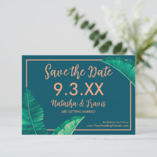 Tropical Elegant Palm Blätter Save The Date