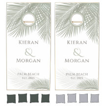 Tropical Elegant Palm Branch Mariage Nom du couple