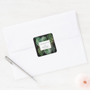 Tropical Elegante Pflanze Trending Wedding Quadratischer Aufkleber